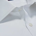 Classic Fit, Classic Collar, Double Cuff Shirt in Plain White Twill