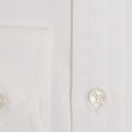 Classic Fit, Classic Collar, Two Button Cuff in White Herringbone