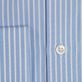 Classic Fit, Classic Collar, Two Button Cuff Shirt in Blue Stripe