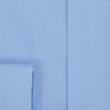 Classic Fit, Cut-away Collar, Double Cuff Shirt in a Plain Sky Blue Poplin Cotton