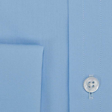 Classic Fit, Cutaway Collar, Double Cuff Shirt in a Plain Ice Blue Cotton