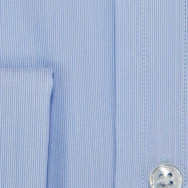 Classic Fit, Cutaway Collar, Double Cuff Shirt In Sky Blue Hairline