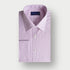 Classic Fit Lilac Micro Check Cotton Shirt with Classic Collar & Double Cuff