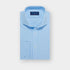 Classic Fit Plain Ice Blue Cotton Poplin Shirt with Cut - away Collar & Double Cuff