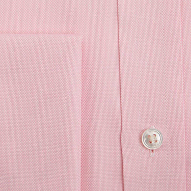 Classic Fit Plain Pink Oxford Cotton Shirt with Classic Collar & Double Cuff