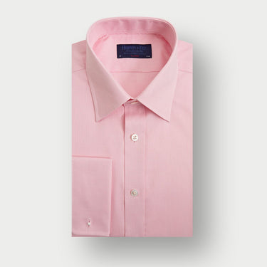 Classic Fit Plain Pink Oxford Cotton Shirt with Classic Collar & Double Cuff