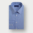 Contemporary Fit Blue Micro Houndstooth Cotton Shirt with Classic Collar & Two Button Cuff