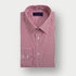 Contemporary Fit Burgundy Bengal Stripe Cotton Shirt with Classic Collar & Two Button Cuff