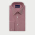 Contemporary Fit Burgundy Fine Bengal Stripe Sea Island Quality Cotton Shirt with Classic Collar & Double Cuff