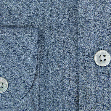 Contemporary Fit, Button Down Collar, 2 Button Cuff Shirt in a Blue Fleck