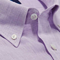 Contemporary Fit, Button Down Collar, 2 Button Cuff Shirt in a Plain Lilac Linen