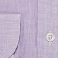 Contemporary Fit, Button Down Collar, 2 Button Cuff Shirt in a Plain Lilac Linen