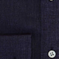 Contemporary Fit, Button Down Collar, 2 Button Cuff Shirt in a Plain Navy Linen