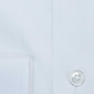 Contemporary Fit, Button Down Collar, 2 Button Cuff Shirt in a White Basket Weave