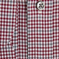 Contemporary Fit, Button Down Collar, 2 Button Cuff Shirt in a Wine, Grey & White Check Twill Cotton