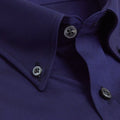 Contemporary Fit, Button Down Collar, Two Button Cuff Shirt In Navy Oxford