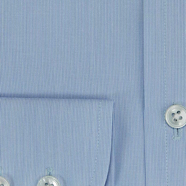 Contemporary Fit, Classic Collar, 2 Button Cuff Shirt In Sky Blue Hairline