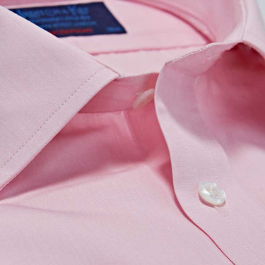 Contemporary Fit, Classic Collar, Double Cuff, In Plain Pink End-On-End Cotton