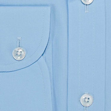 Contemporary Fit, Classic Collar, Double Cuff in Plain Sky Blue