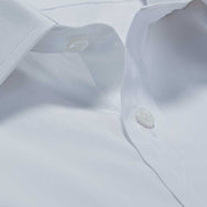 Contemporary Fit, Classic Collar, Double Cuff In Plain White Poplin Cotton