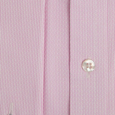 Contemporary Fit, Classic Collar, Double Cuff in White & Pink Textured