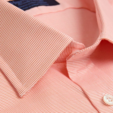Contemporary Fit, Classic Collar, Two Button Cuff in Orange & White Check