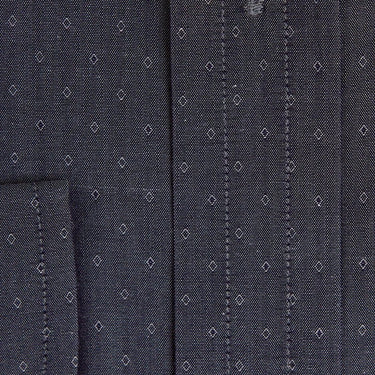 Contemporary Fit, Cut - away Collar, 2 Button Cuff Shirt in a Navy Jacquard Twill Cotton