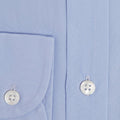 Contemporary Fit, Cut - away Collar, 2 Button Cuff Shirt in a Plain Sky Blue Poplin Cotton