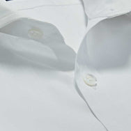 Contemporary Fit, Cut-away Collar, Two Button Cuff, In Plain White Poplin Cotton