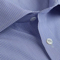 Contemporary Fit, Cutaway Collar, Double Cuff Blue Fine Bengal Stripe