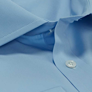 Contemporary Fit, Cutaway Collar, Double Cuff in Plain Ice Blue