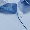 Contemporary Fit, Cutaway Collar, Two Button Cuff Light Blue & White Micro Houndstooth