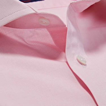Contemporary Fit, Cutaway Collar, Two Button Cuff Light Pink POW Check