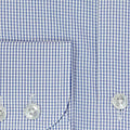 Contemporary Fit, Cutaway Collar,2 Button Cuff Shirt In Blue And White Check