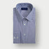 Contemporary Fit Navy Bengal Stripe Cotton Shirt with Classic Collar & Two Button Cuff