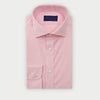 Contemporary Fit Pink Gingham Check Cotton Shirt with Cut - Away Collar & Two Button Cuff