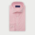 Contemporary Fit Pink Gingham Check Cotton Shirt with Cut - Away Collar & Two Button Cuff