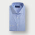 Contemporary Fit Plain Light Blue Oxford Cotton Shirt with Cut - Away Collar & Two Button Cuff