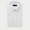 Contemporary Fit Plain White Cotton Poplin Shirt with Classic Collar & Double Cuff