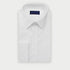 Contemporary Fit Plain White Cotton Poplin Shirt with Classic Collar & Double Cuff
