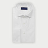 Contemporary Fit Plain White Fine Twill Cotton Shirt with Cut - Away Collar & Double Cuff