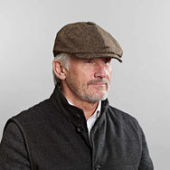 Country Brown Plain Weave Wool Gatsby Cap