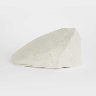 Cream Linen Flat Cap