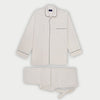 Cream Twill Cotton Pyjamas with Navy Piping