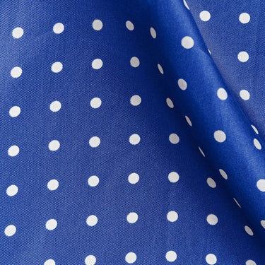 Dark Blue & White Medium Spot Silk Pocket Square