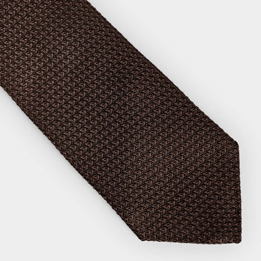 Dark Brown Grenadine Silk Tie
