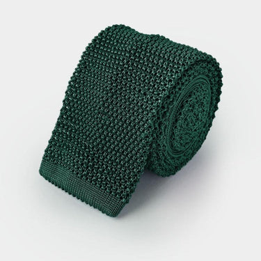 Dark Green Knitted Silk Tie