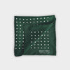 Dark Green & White Medium Spot Silk Pocket Square