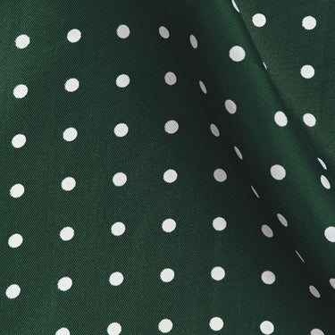 Dark Green & White Medium Spot Silk Pocket Square