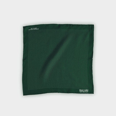 Dark Green & White Small Spot Silk Pocket Square